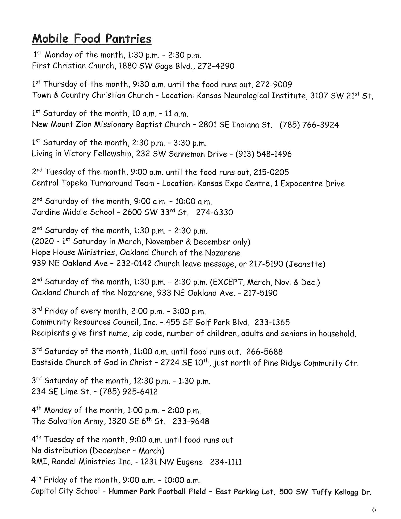 Mobile Food Pantries